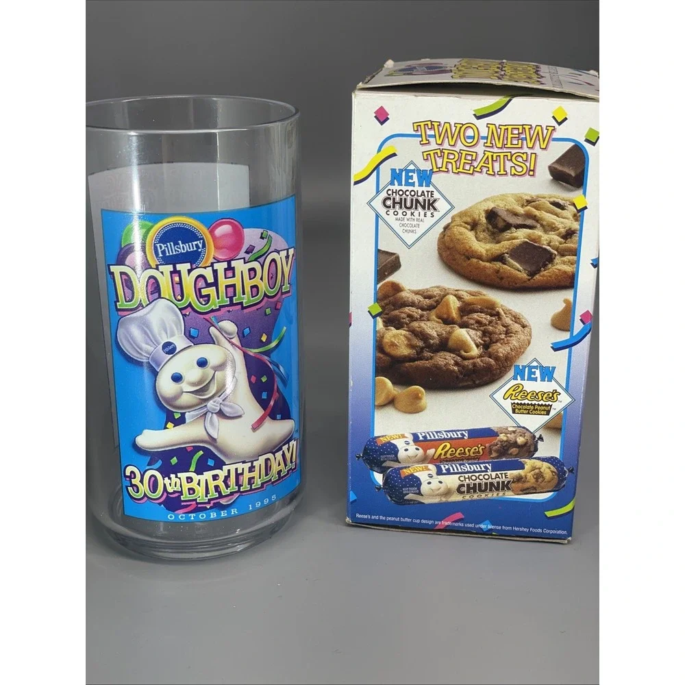 Pillsbury Doughboy 1995 Collector Plastic Glass 30th Anniversary/Birthday NIB